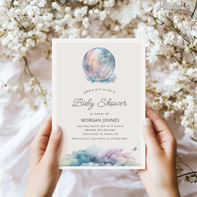 Invitación a Baby Shower de Watercolor Pastel Moon (Subido por el creador)