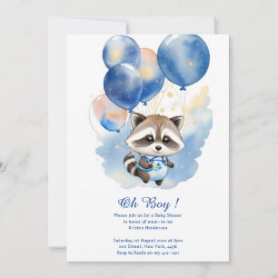 Invitación a Baby Shower de Watercolor Raccoon