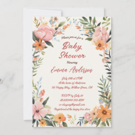 Invitación a Baby Shower de Watercolor Tiger Lily