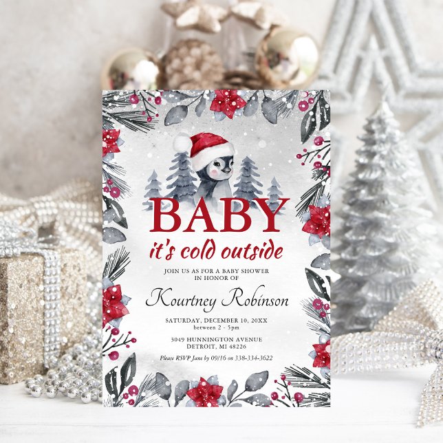 Invitación a Baby Shower de Watercolor Winter Peng (Subido por el creador)