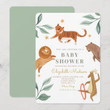 Invitación a Baby Shower de Watercolor Woodland An
