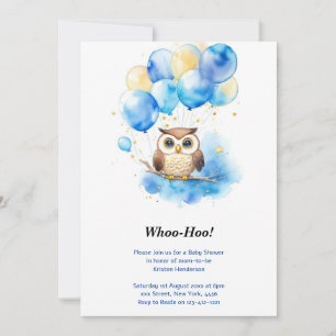 Invitación a Baby Shower de Watercolor Woodland Ow