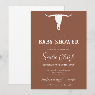 Invitación a Baby Shower de Western Terracotta Lon