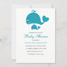 Invitación a Baby Shower de Whale Cute Neutral y d