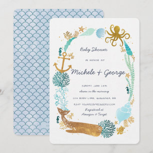 Invitación a Baby Shower de Whale Ocean