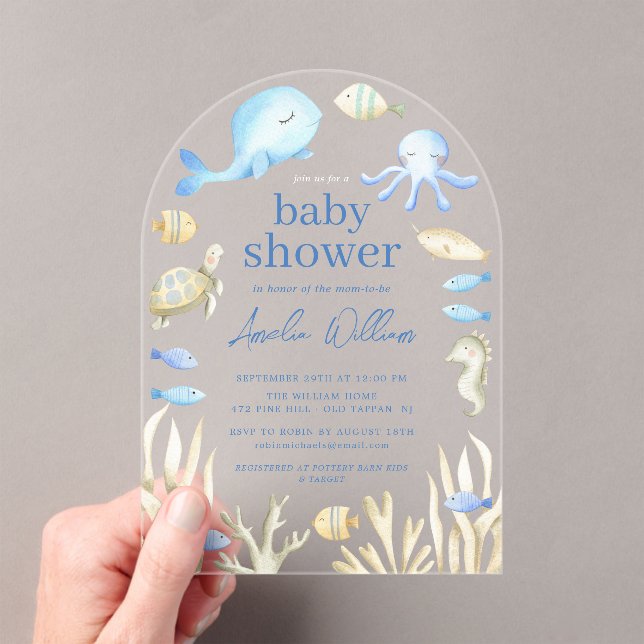 Invitación a Baby Shower de Whimsy bajo el agua (Insitu (portátil))
