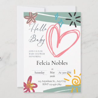 Invitación a Baby Shower de Whimsy Love