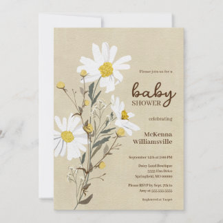 Invitación a Baby Shower de White Daisies
