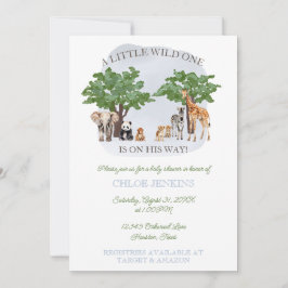 Invitación a Baby Shower de Wild One Animal Safari