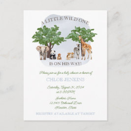 Invitación a Baby Shower de Wild One Animal Safari