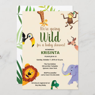 Invitación a Baby Shower de Wild Safari