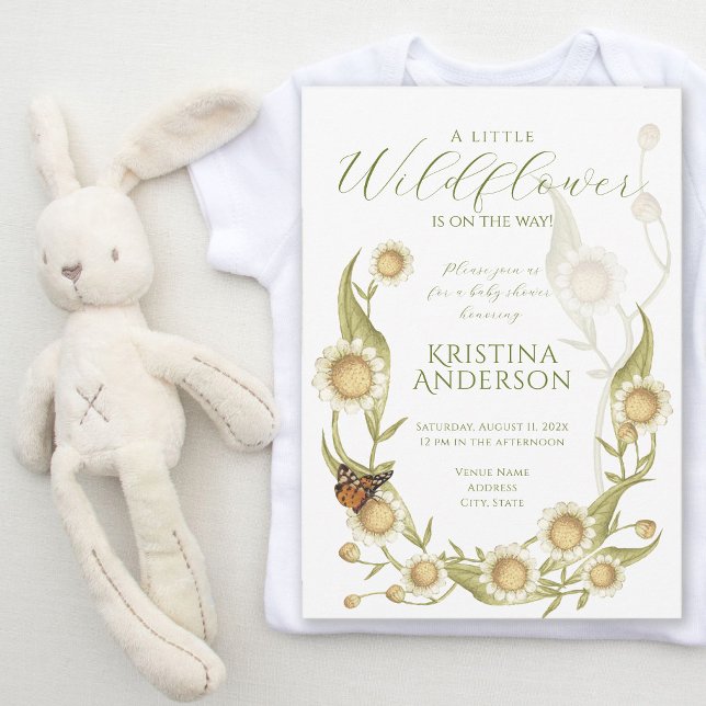 Invitación a Baby Shower de Wildflower Boho Daisy (Subido por el creador)