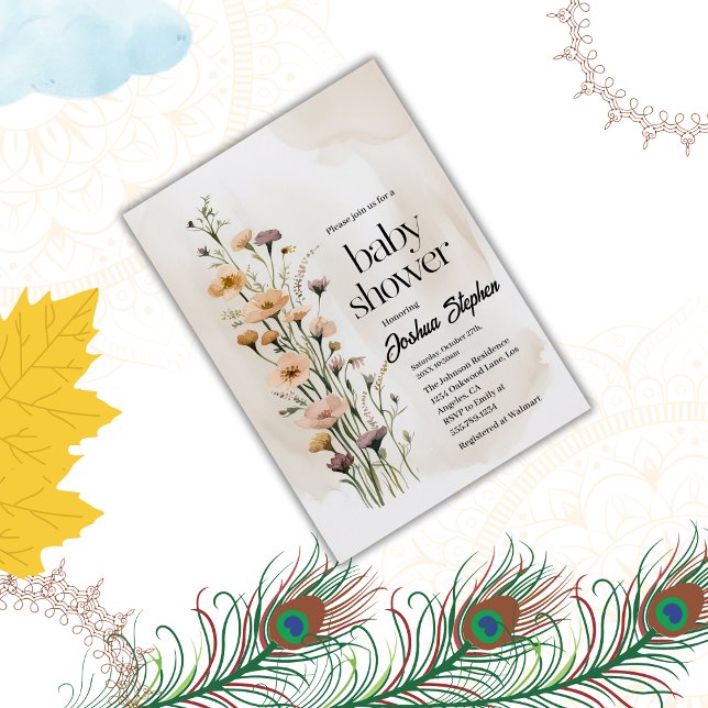 Invitación a Baby Shower de Wildflower Boy (Subido por el creador)