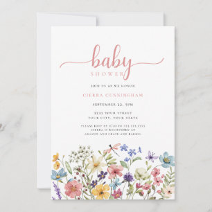 Invitación a Baby Shower de Wildflower Pink