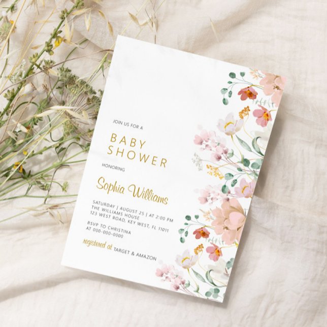 Invitación a Baby Shower de Wildflowers (Subido por el creador)