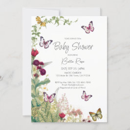Invitación a Baby Shower de Wildflowers Butterflie