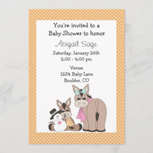 Invitación a Baby Shower de Winter Donkey