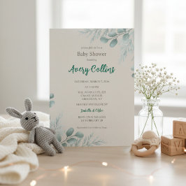 Invitación a Baby Shower de Winter Eucalyptus Ceda