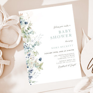 Invitación a Baby Shower de Winter Floral