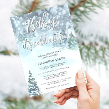 Invitación a Baby Shower de Winter Forest