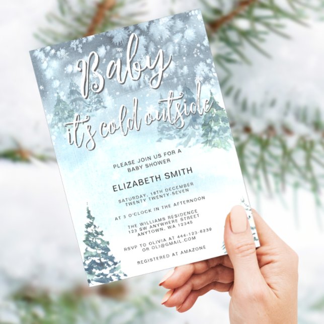 Invitación a Baby Shower de Winter Forest (Subido por el creador)