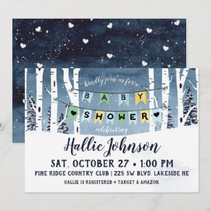 Invitación a Baby Shower de Winter Forest