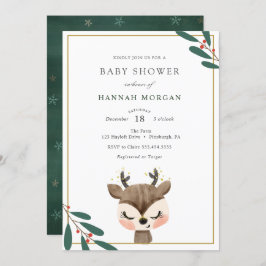 Invitación a Baby Shower de Winter Reindeer