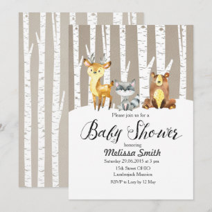 Invitación a Baby Shower de Winter Rustic Woodland