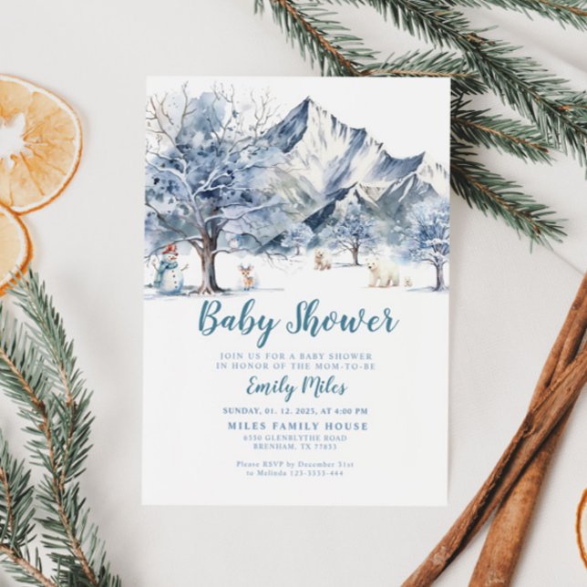 Invitación a Baby Shower de Winter Wonderland (Subido por el creador)