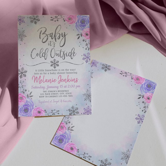 Invitación a Baby Shower de Winter Wonderland Snow (Subido por el creador)