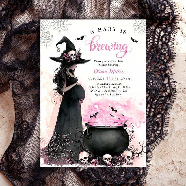 Invitación a Baby Shower de Witch Halloween (Subido por el creador)