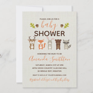 Invitación a Baby Shower de Woodland