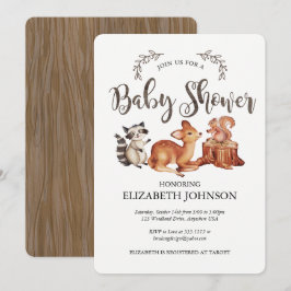 Invitación a Baby Shower de Woodland