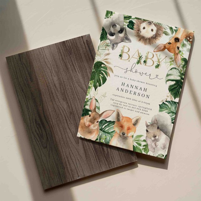Invitación a Baby Shower de Woodland (Subido por el creador)