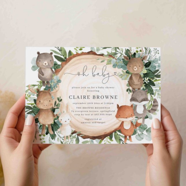 Invitación a Baby Shower de Woodland (Subido por el creador)
