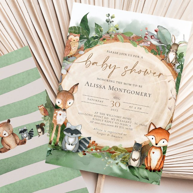 Invitación a Baby Shower de Woodland (Subido por el creador)