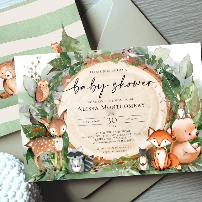 Invitación a Baby Shower de Woodland (Subido por el creador)