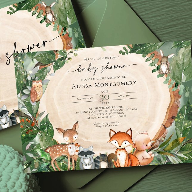 Invitación a Baby Shower de Woodland (Subido por el creador)