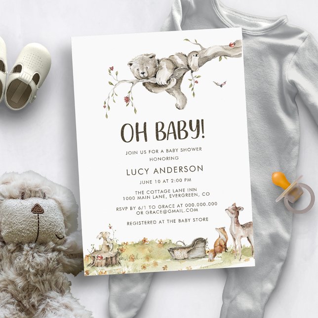 Invitación a Baby Shower de Woodland (Subido por el creador)