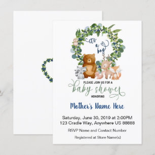 Invitación a Baby Shower de Woodland