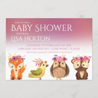 Invitación a Baby Shower de Woodland