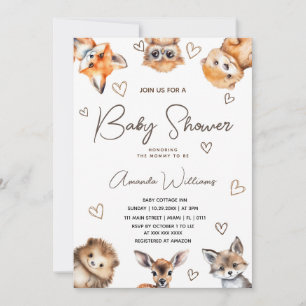 Invitación a Baby Shower de Woodland Animal Boy Ch