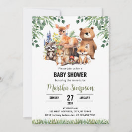 Invitación a Baby Shower de Woodland | Animales de