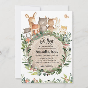 Invitación a Baby Shower de Woodland Animals
