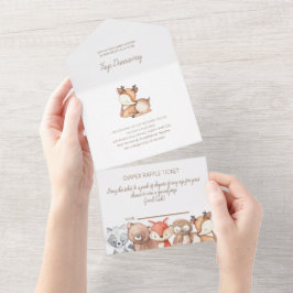 Invitación a Baby Shower de Woodland Animals