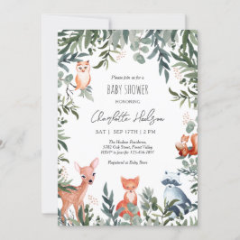 Invitación a Baby Shower de Woodland Animals