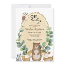Invitación a Baby Shower de Woodland Animals