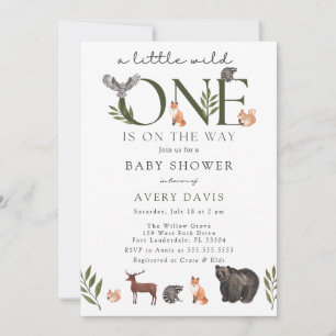 Invitación a Baby Shower de Woodland Animals