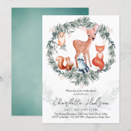 Invitación a Baby Shower de Woodland Animals