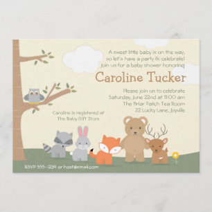 Invitación a Baby Shower de Woodland Animals